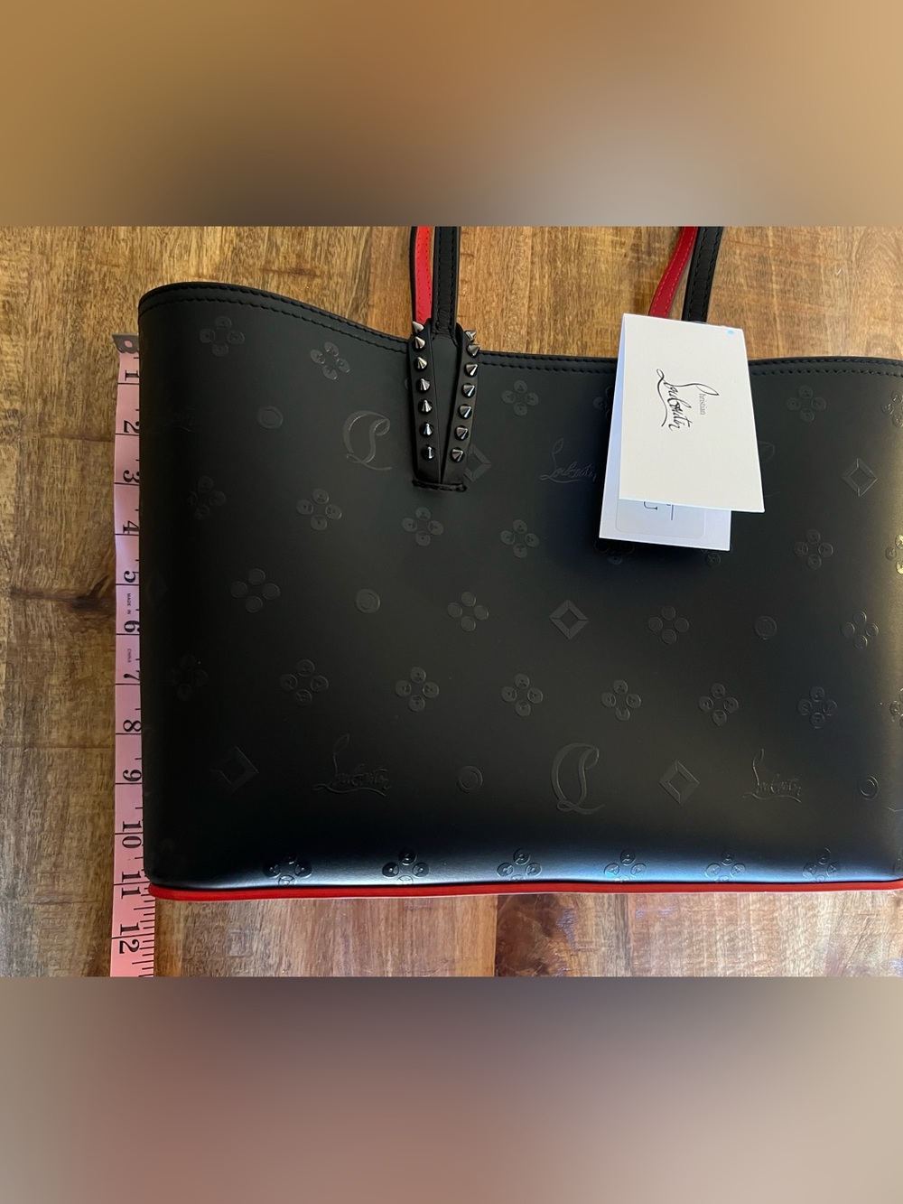 Authentic New Christian Louboutin Black/Red Cabata Loubinthesky Leather Tote - Picture 3 of 7
